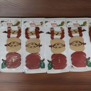 Vintage APPLE Garland Christmas Decorations 1980s Made in Taiwan NOS Lot of 4